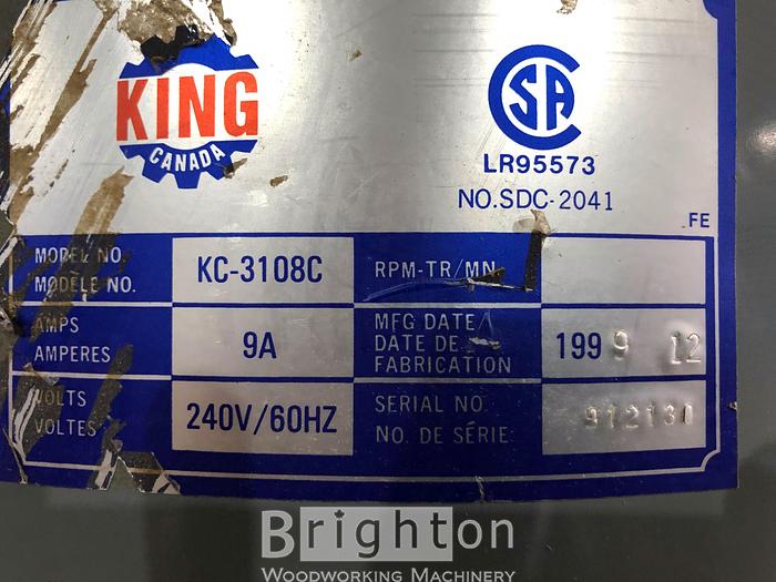 Used 1999 King KC-3108C 2HP Dust Collector