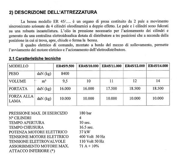 Usato 2009 Benna Elettro-Idraulica Rozzi ER 45