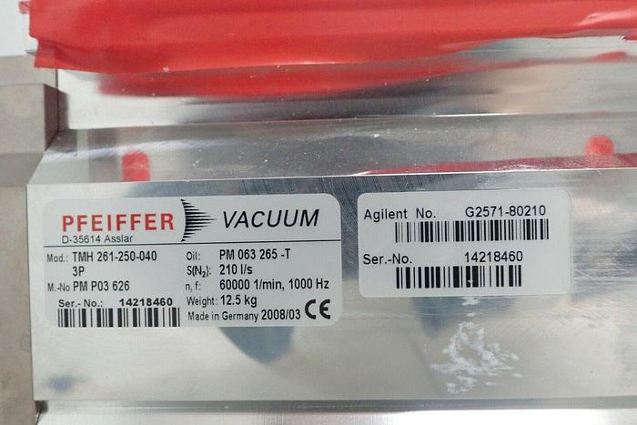 Used Pfeiffer TMH 261-250-040 3P Agilent G2571-80210 Vacuum Pump w/ Controller TC600