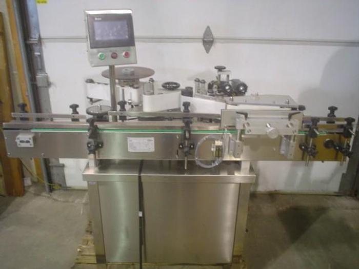 NEW WRAPAROUND PRESSURE SENSITIVE LABELER MODEL YT WITH HOT STAMP CODER