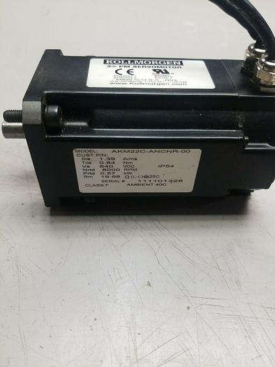 Used KOLLMORGEN 3 PMSERVO MOTOR AKM22C-ANCNR-00