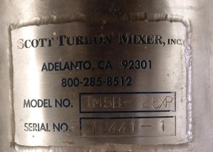 Used Mixer, High Shear, 25 HP, S/st, Scott Turbon (3) #S741985