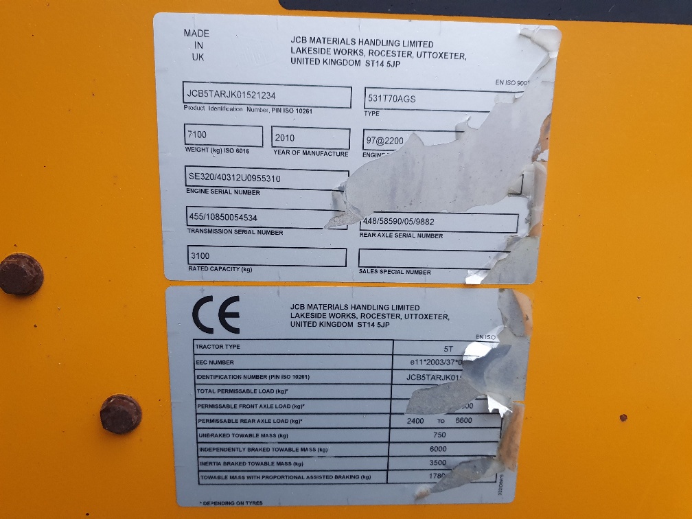 Used JCB 531-70 Agri Super Telehandler