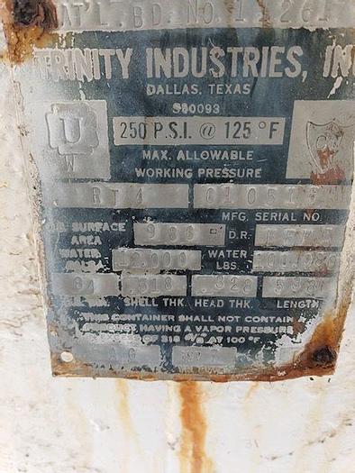 Used TRINITY INDUSTRIES HORIZONTAL 12,000 GALLON AMMONIA TANK