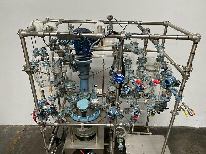 Used Buchiglasuster chemReactor GR 15 Liter Glass Bio-Reactor Skid