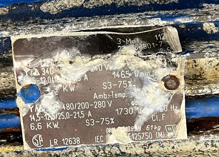 Used USED VACUUM PUMP, 2'' X 2'' INLET & OUTLET, 5 HP