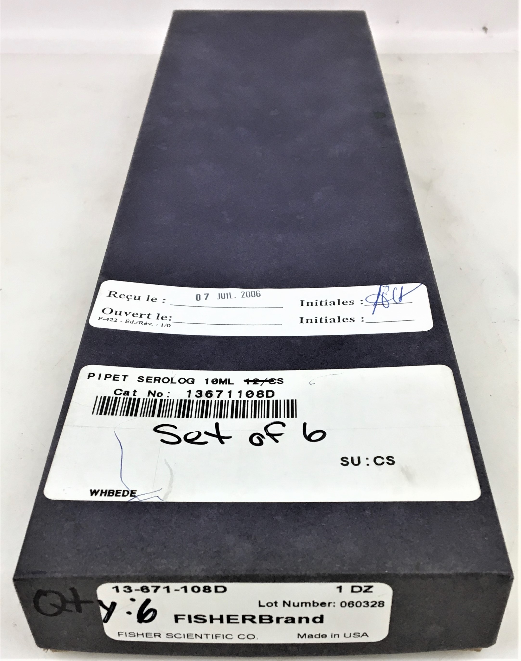 New open box Fisherbrand 13671108D LargeTip Serological Pipet 10mL