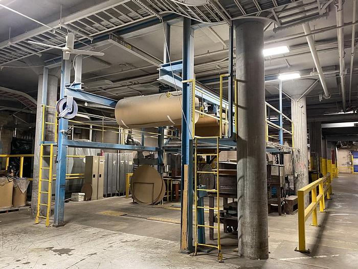 Used LAMB-GRAYS HARBOR CO. 86"W ROLL WRAPPER 60" DIAMETER SECOND SYSTEM