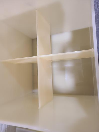 Used Polypro Tank Counter Flow Rinse side and bottom support 36" x 36" x 36" Removable Partition