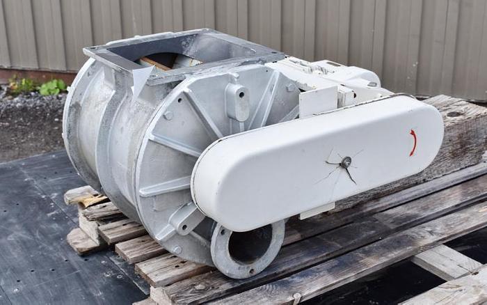 D'occasion USED ROTARY AIR LOCK VALVE, SIZE: 10'' X 4'' BLOW-THROUGH, CAST ALUMINUM, REIMELT