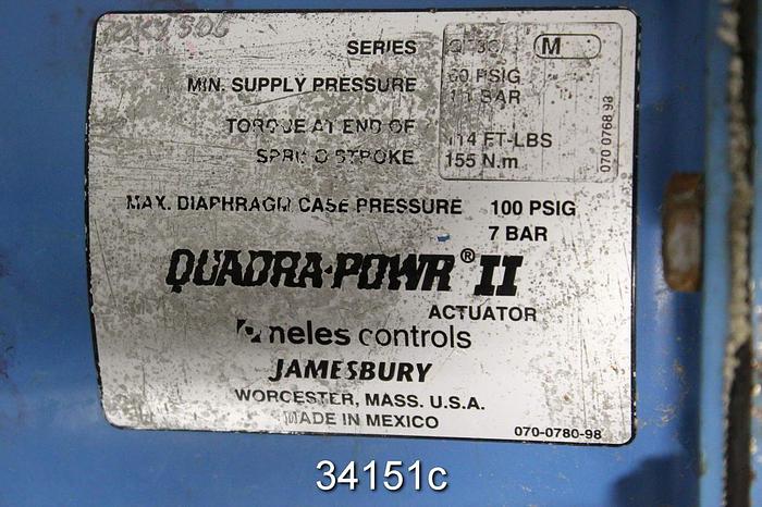 Used Neles Jamesbury 4" Air Operated Butterfly Valve, L15CMP04AACA #34151