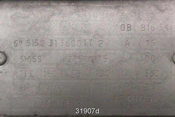 Used Neles Jamesbury 5150 313600TT2 6" Ball Control Valve #31907