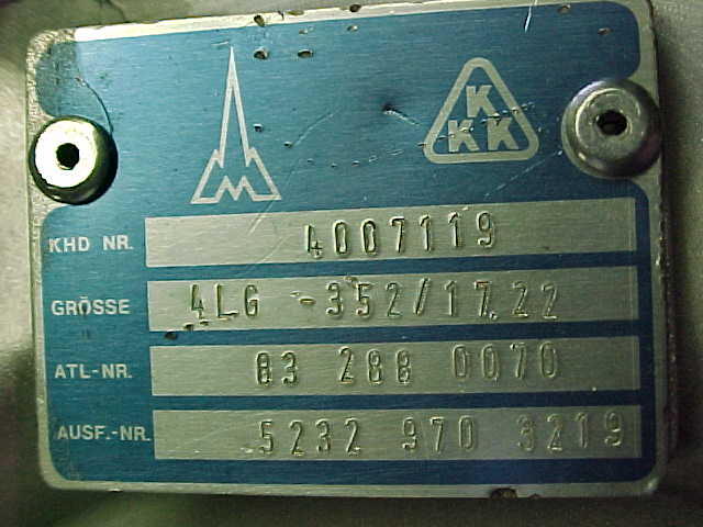 Used KKK 4LG-352/17.22