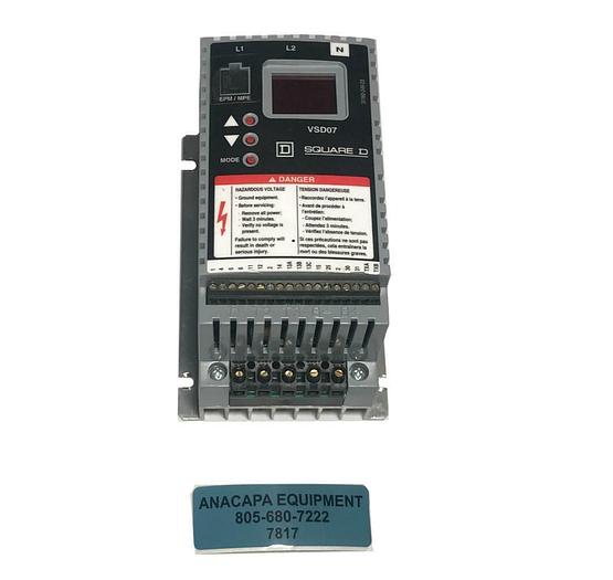 Used Square D VSD07 U09 P10 Speed Drive Controller Motor VFD Inverter 1/2 HP (7817) R