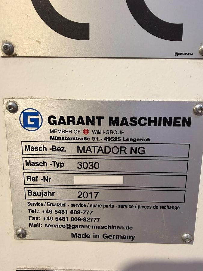 Used (visible in production) 2017 GARANT MATADOR NG/SERVO (with window unit)| Flat and satchel paper bag machine