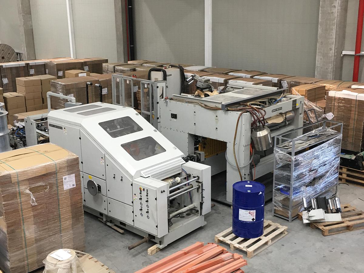 Used 2019 SUNHOPE SBH450B-518TH | Square bottom paper bag making machine with FLAT handle unit