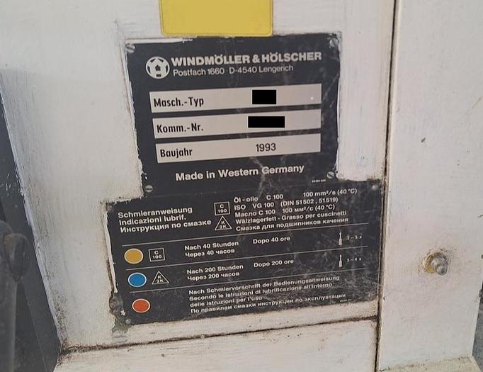 Used (visible in production) 1994 WINDMÖLLER & HÖLSCHER (W&H) TRIUMPH 5QT