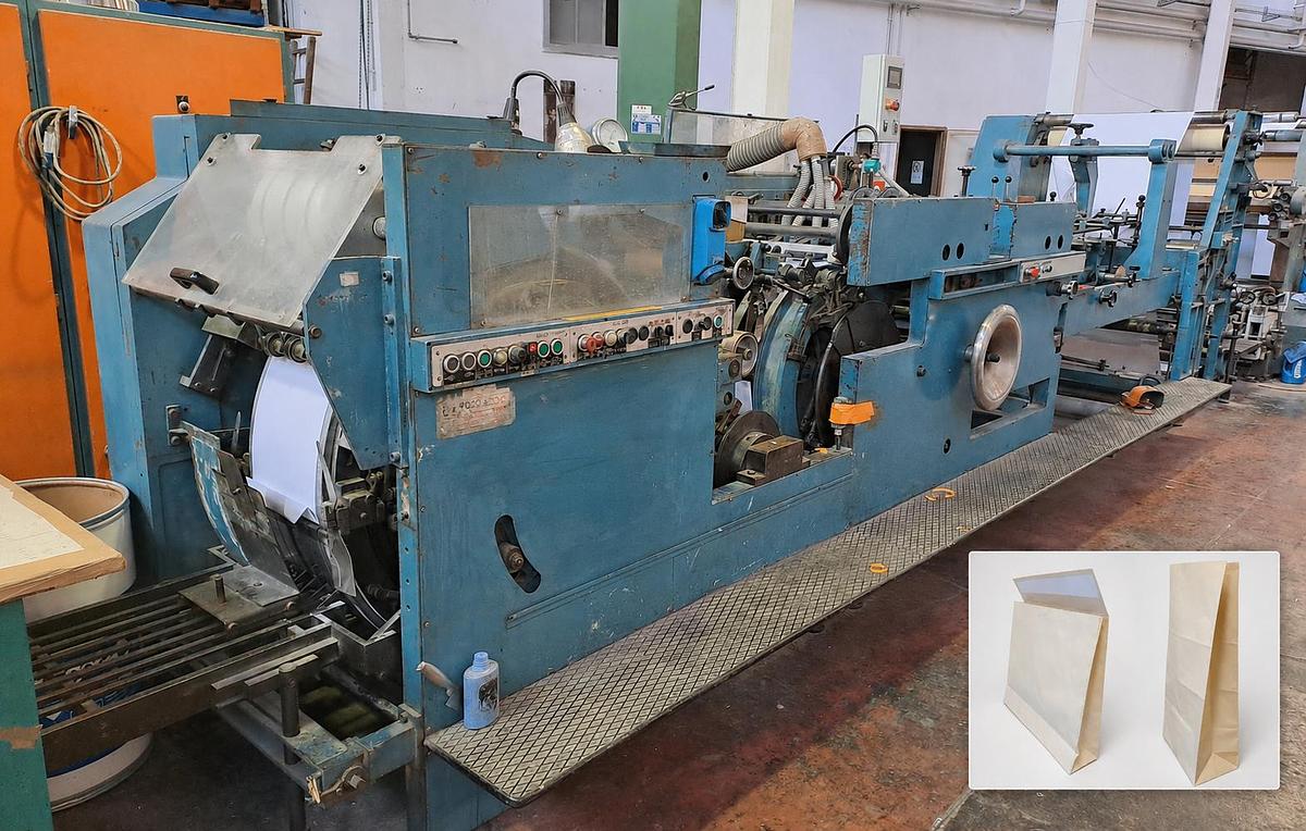 Used HOLWEG ROTABLOK SOS | Paper Bag Machine – Square-Bottom Bags with Flap, adhesive strip - with in-line 3 Colour Flexo