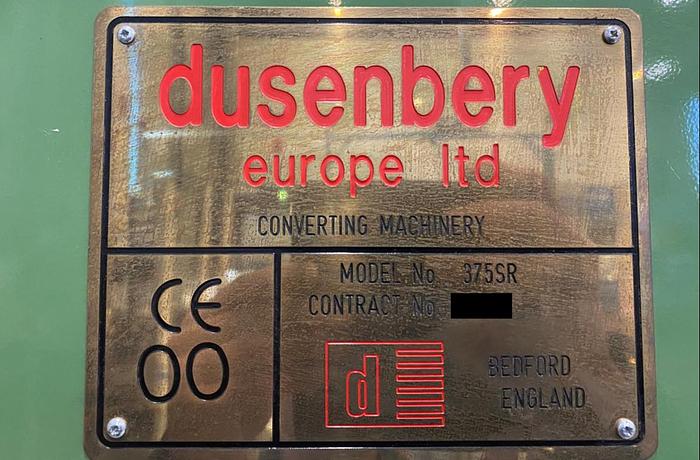 Used (visible in production) 2000 Dusenbery Europe Ltd. slitter rewinder mod. 375