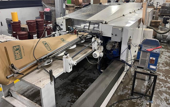 Used (visible in production) 1996 CURIONI SUN MASTER 540 Reel fed Square bottom paper bag making machine with in line twisted handle unit