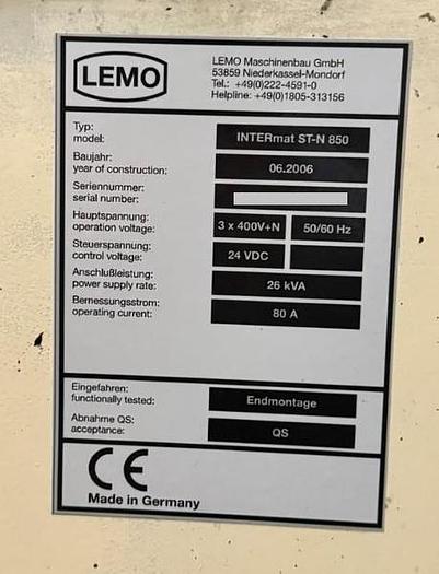 Used LEMO INTERmat S850 ST-N/CT - "Wicket" -- L 2006 - FCM