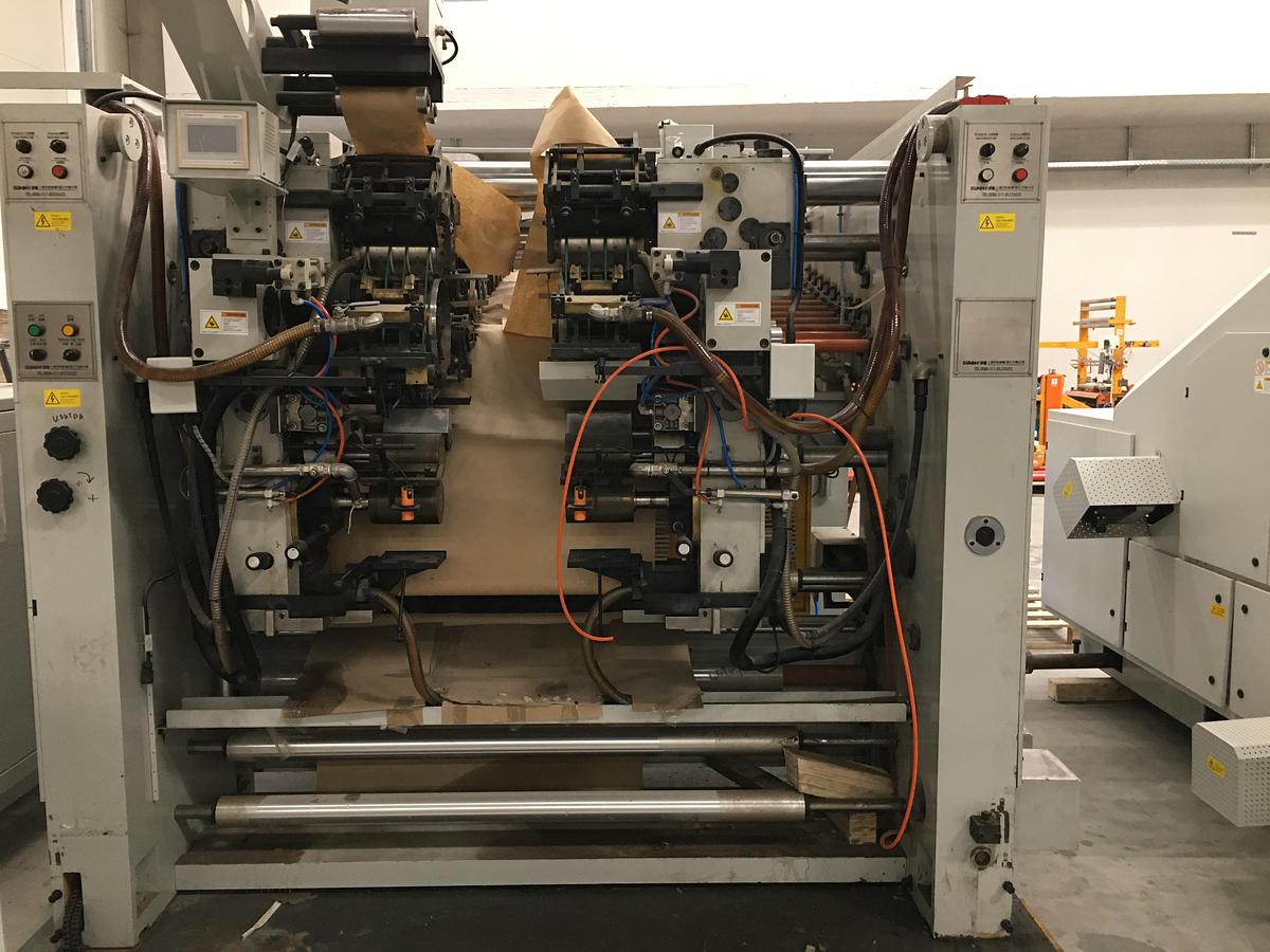 Used 2019 SUNHOPE SBH450B-518TH | Square bottom paper bag making machine with FLAT handle unit