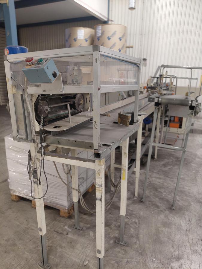 Used 1997 FABIO PERINI Automatic Toilet Roll Line + 1998 CASMATIC Tissue roll Packing Unit