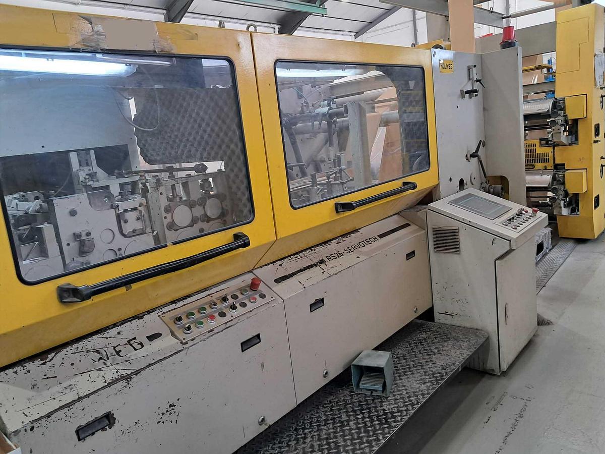 Used (visible in production) 2007 HOLWEG HOLWEG RS 26 Servotech | flat satchel paper bag making machine with window unit and in line flexo