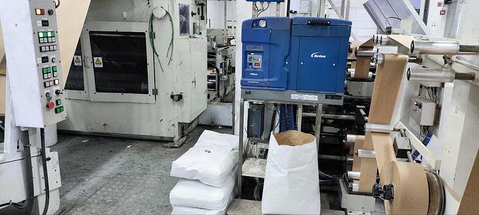 Used 2013 NEWLONG 148T+504 TH-7 | square bottom paper bag making machine with twisted handles unit