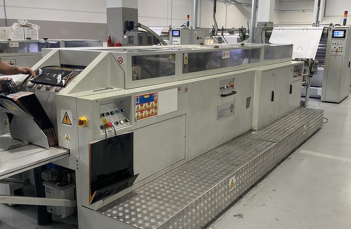 Used (visible in production) 2018 CURIONI SUN MASTER 540 - square bottom paper bag making machine with twisted handles unit