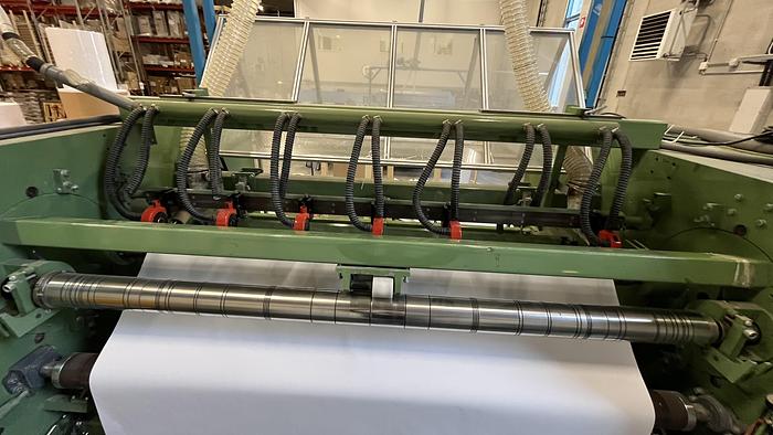 Used (visible in production) 2000 Dusenbery Europe Ltd. slitter rewinder mod. 375