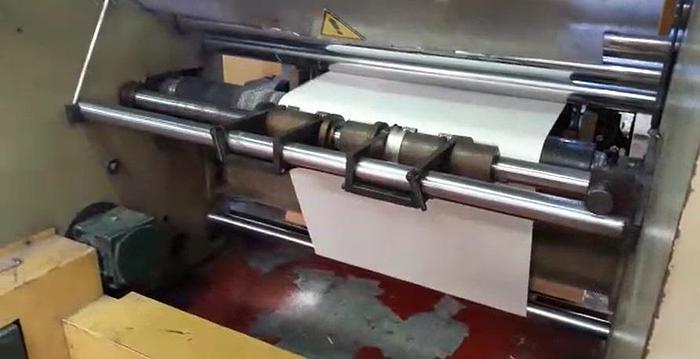 Used CURIONI SUN MASTER 540 Reel fed Square bottom paper bag making machine with in line twisted handle unit