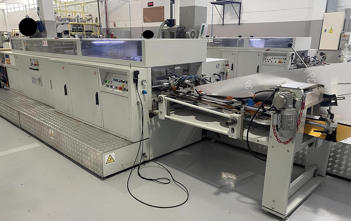 Used (visible in production) 2018 CURIONI SUN MASTER 540 - square bottom paper bag making machine with twisted handles unit