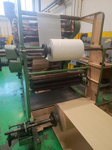 Used (visible in production) W&H TRIUMPH 3 with in-line 3 col. flexo | Square bottom paper bag making machine (1/2 plies bags)