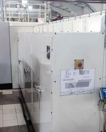 Used (visible in production) 2014 NEWLONG TS2746H + H607  -  Roll fed automatic square Bottom paper Bag Making Machine with in line twisted handle unit