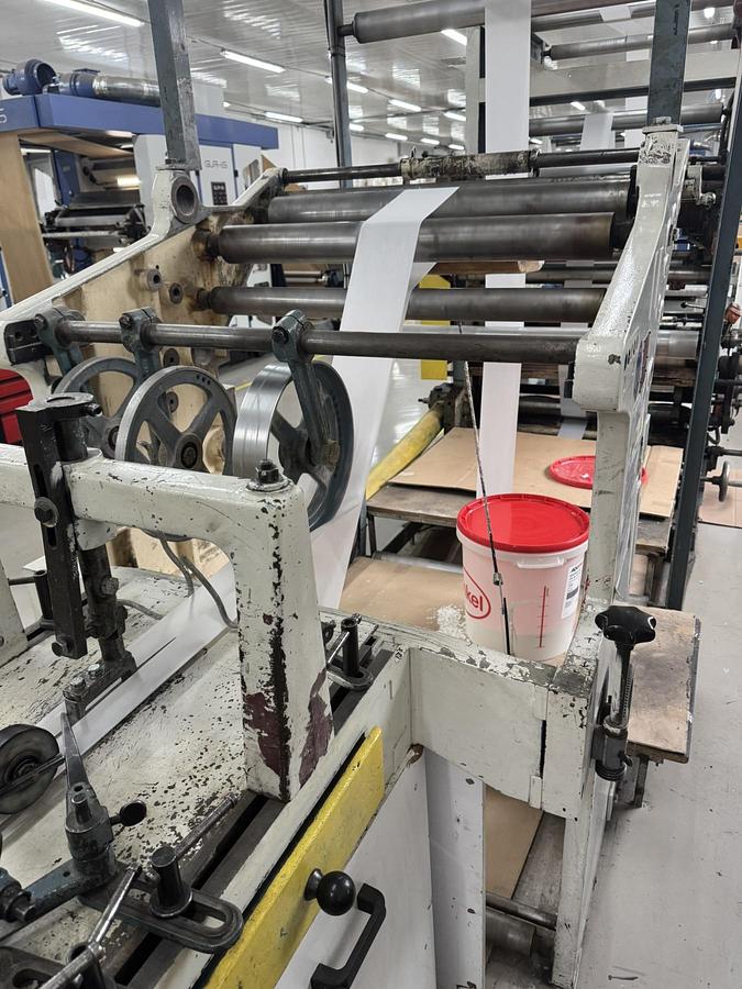 Used (visible in production) W&H MATADOR 26 with in-line flexo printer | Flat and gusseted paper bag making machine