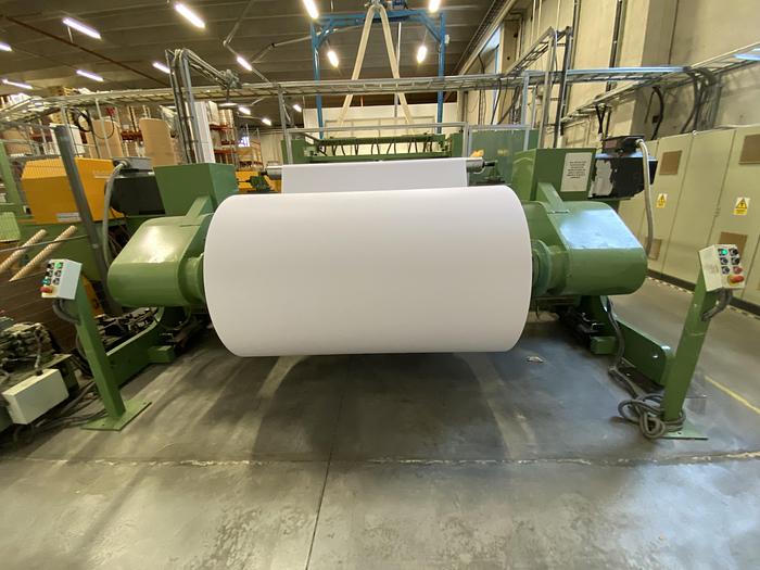 Used (visible in production) 2000 Dusenbery Europe Ltd. slitter rewinder mod. 375