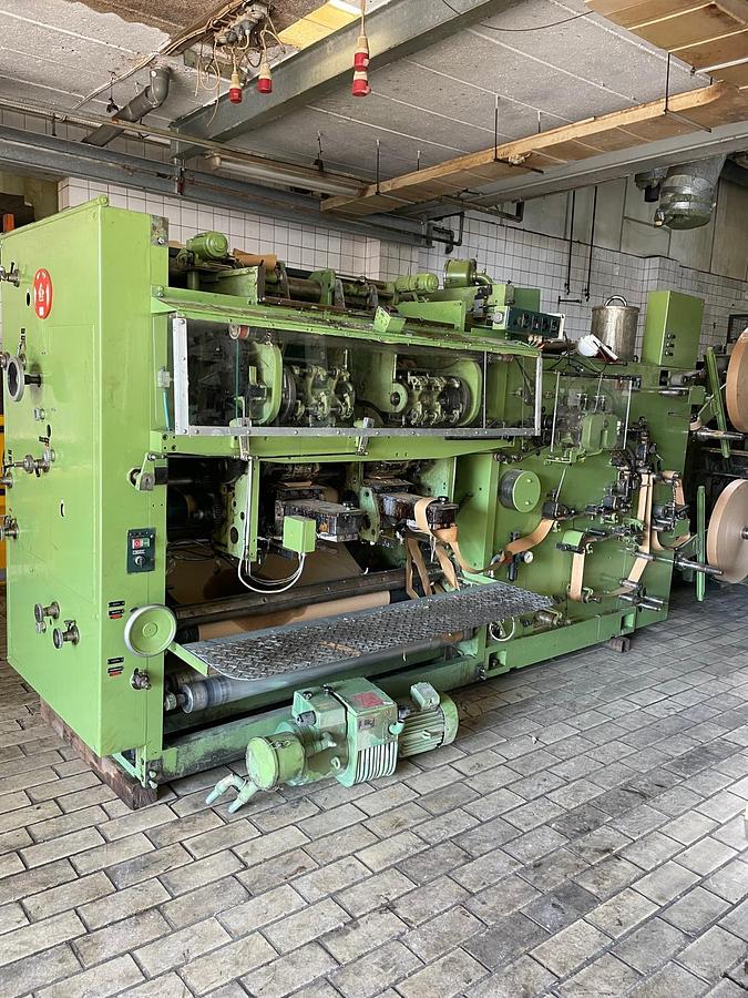 Used (disassembled & stored in warehouse) WINDMÖLLER & HÖLSCHER (W&H) Triumph 5A/SM | square bottom paper bag making machine (with flat handle unit)
