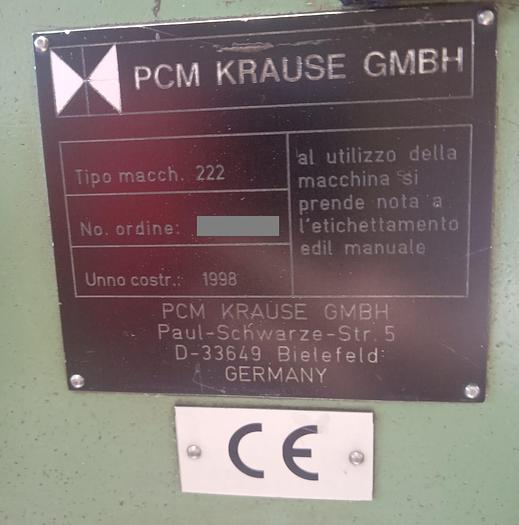 Used PCM Krause 222 | Vacuum cleaner bag finishing machine (for application of cardboard collars and folding end of the bags)