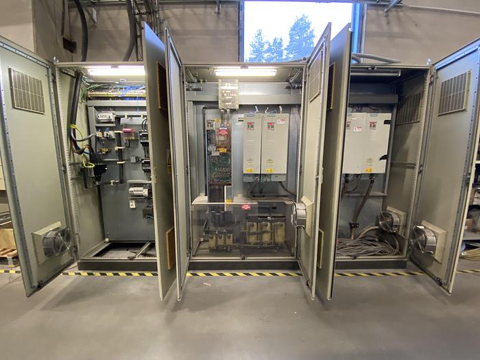 Used (visible in production) 2000 Dusenbery Europe Ltd. slitter rewinder mod. 375