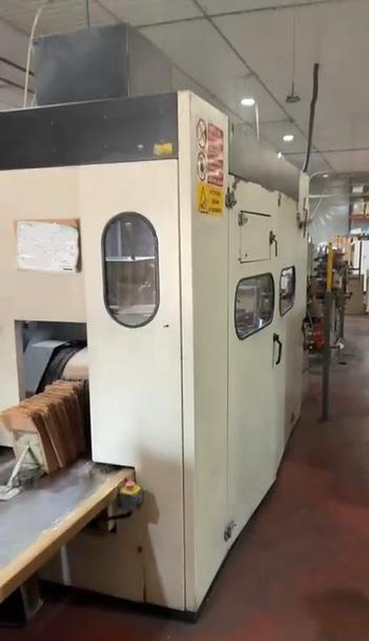Used (visible in production) 1997 MANZONI Seriana 31 | V bottom paper bag making machine