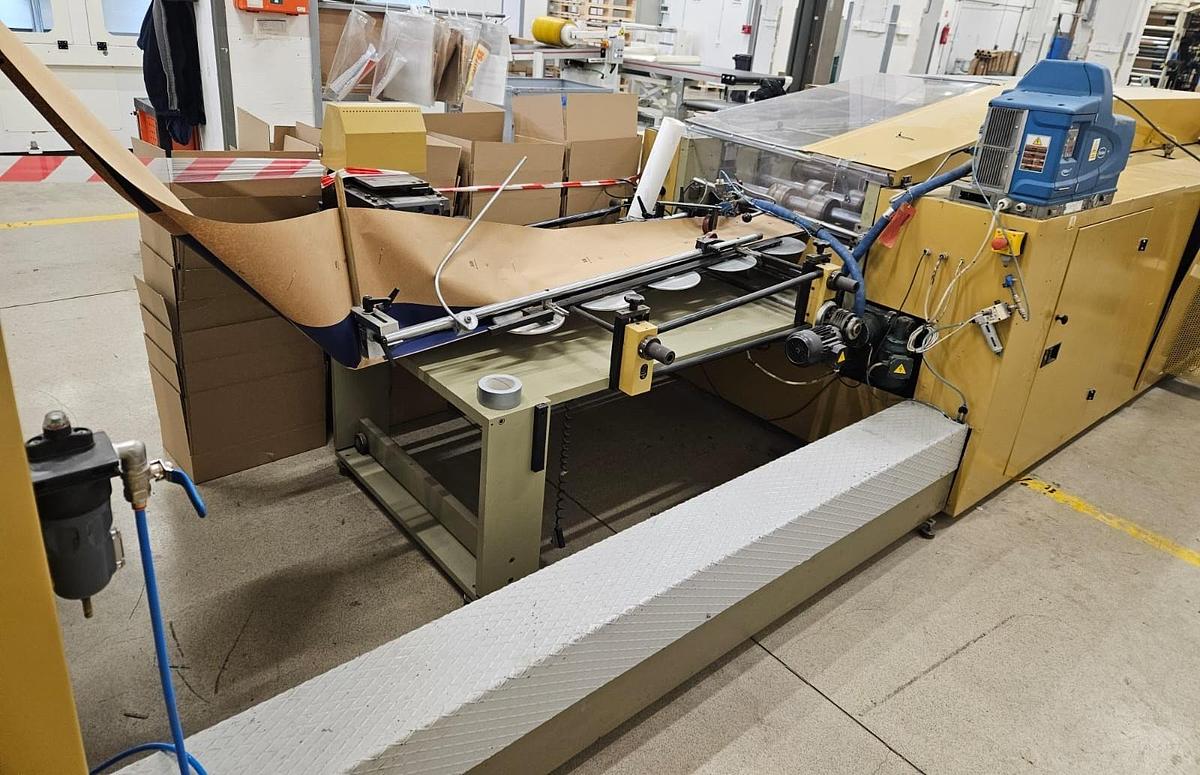 Used (visible in production) 1998 CURIONI SUN MASTER 540 - square bottom paper bag making machine with twisted handles unit (REDUCED PRICE)