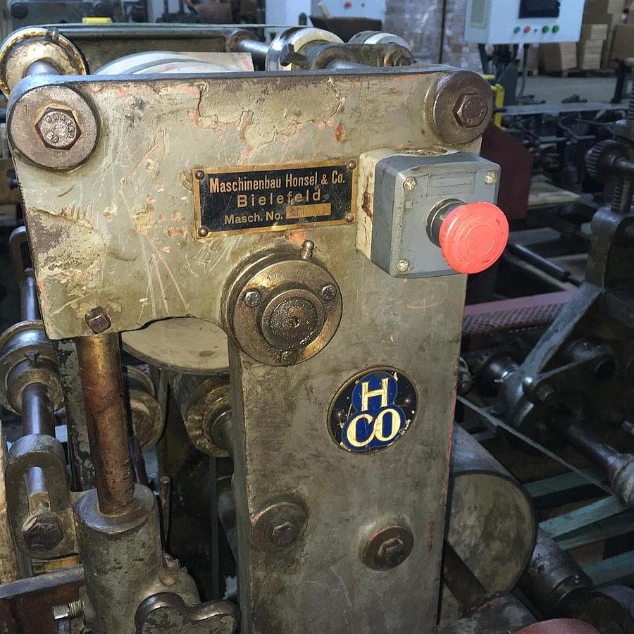Used HONSEL Cross bottom (hexagonal) paper bag making machine