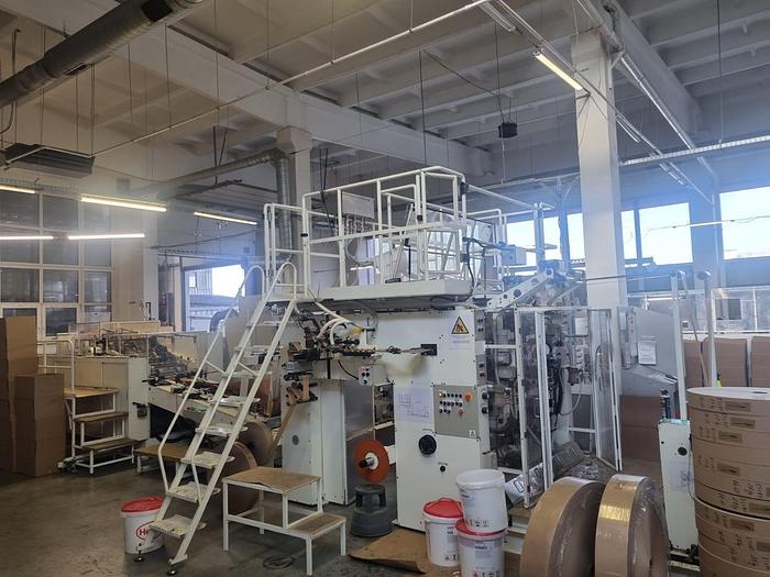 Used 2022 NEWLONG 1546CTS + 536HS - Roll fed square Bottom paper bag Making Machine with FLAT handles unit