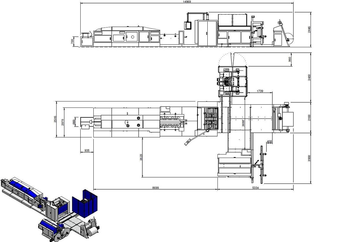 Used (visible in production) 2018 CURIONI SUN MASTER 350 (Gearless) with 2 HANDLE MAKING UNITS (TWISTED: M102 and FLAT: MP270-18)
