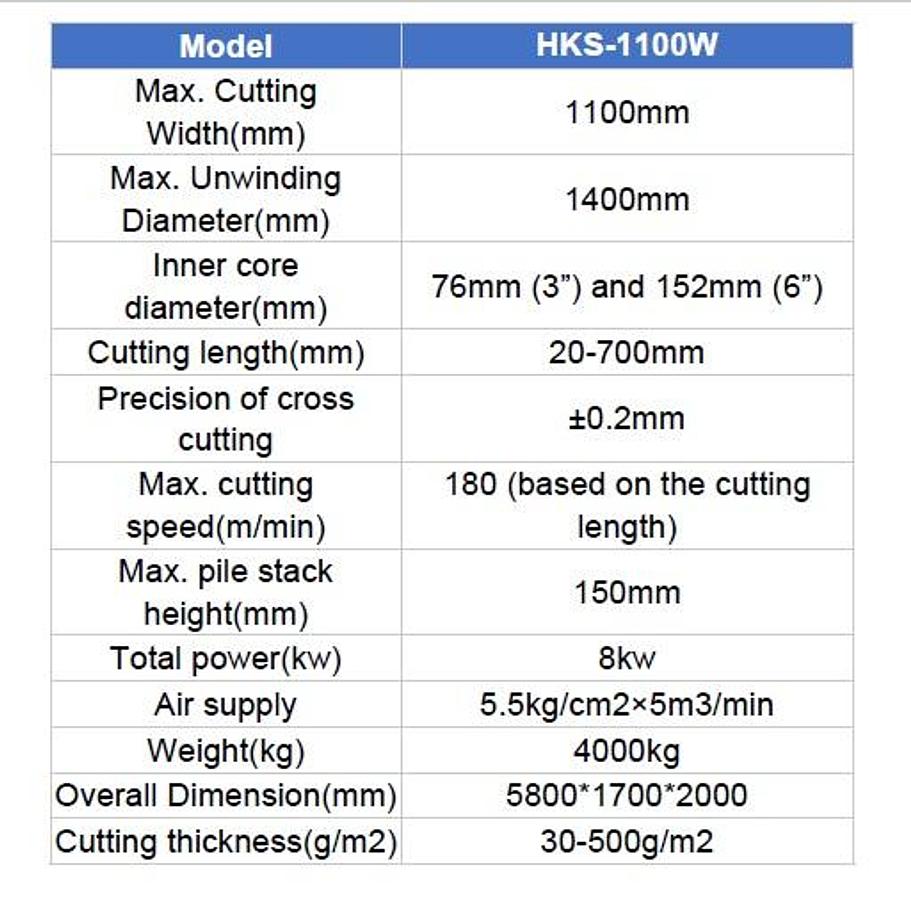 Used 2022 HONCO HKS-1100W Roll to sheet cutting machine