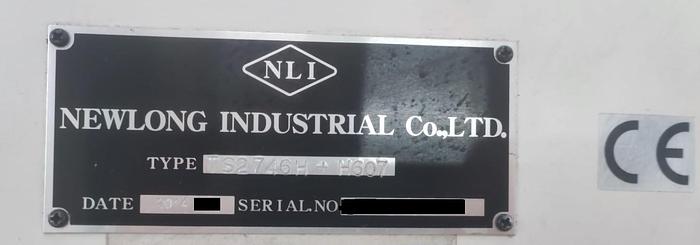 Used (visible in production) 2014 NEWLONG TS2746H + H607  -  Roll fed automatic square Bottom paper Bag Making Machine with in line twisted handle unit