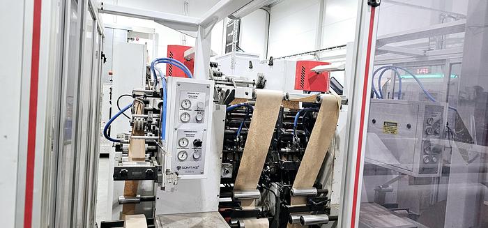 Used (visible in production) 2020 SOMTAS TC 18-46 FLAT HANDLE (Servo) - Square bottom paper bag making machine with FLAT handles