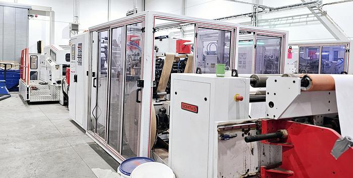 Used (visible in production) 2020 SOMTAS TC 18-46 FLAT HANDLE (Servo) - Square bottom paper bag making machine with FLAT handles