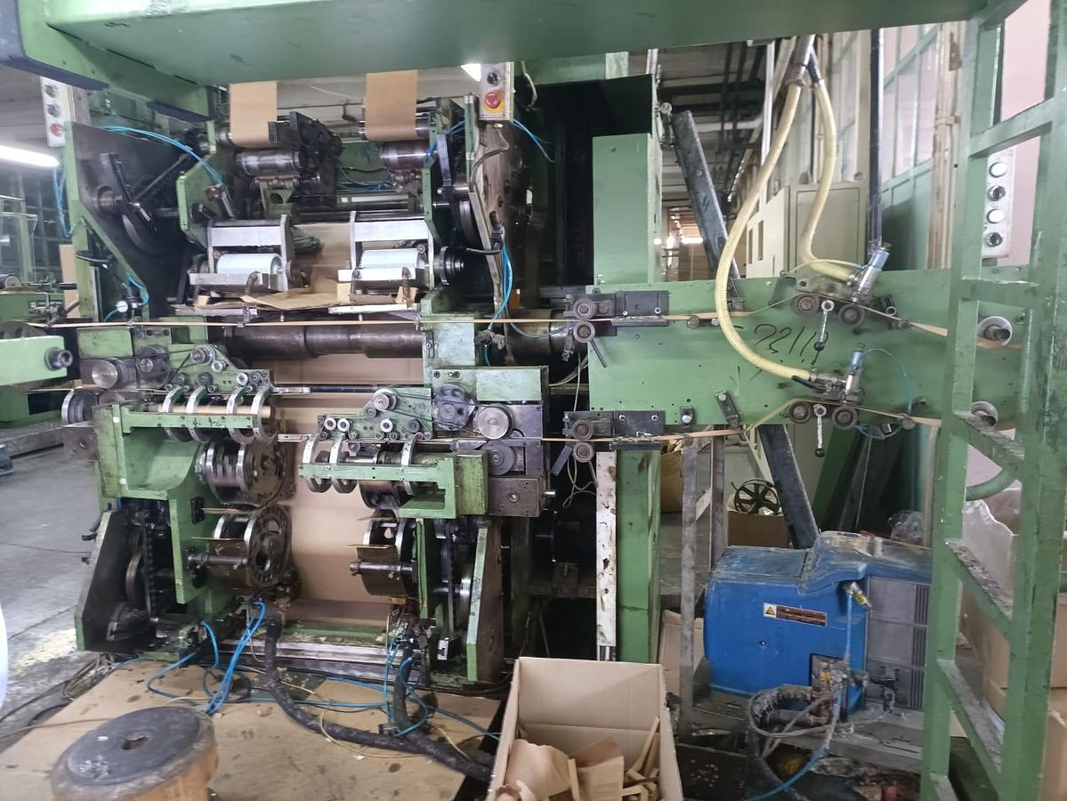 Used 1988 FISCHER &KRECKE 53BB /43CT (2plies) | Square bottom paper bag making machine with Flat handle unit